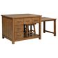Pacific Landing Mayfair 3-Piece Kitchen Island with Extension Table in Dark Oak, , large