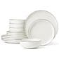 Oneida Entertain 365 12-Piece Dinnerware Set in White and Black, , large