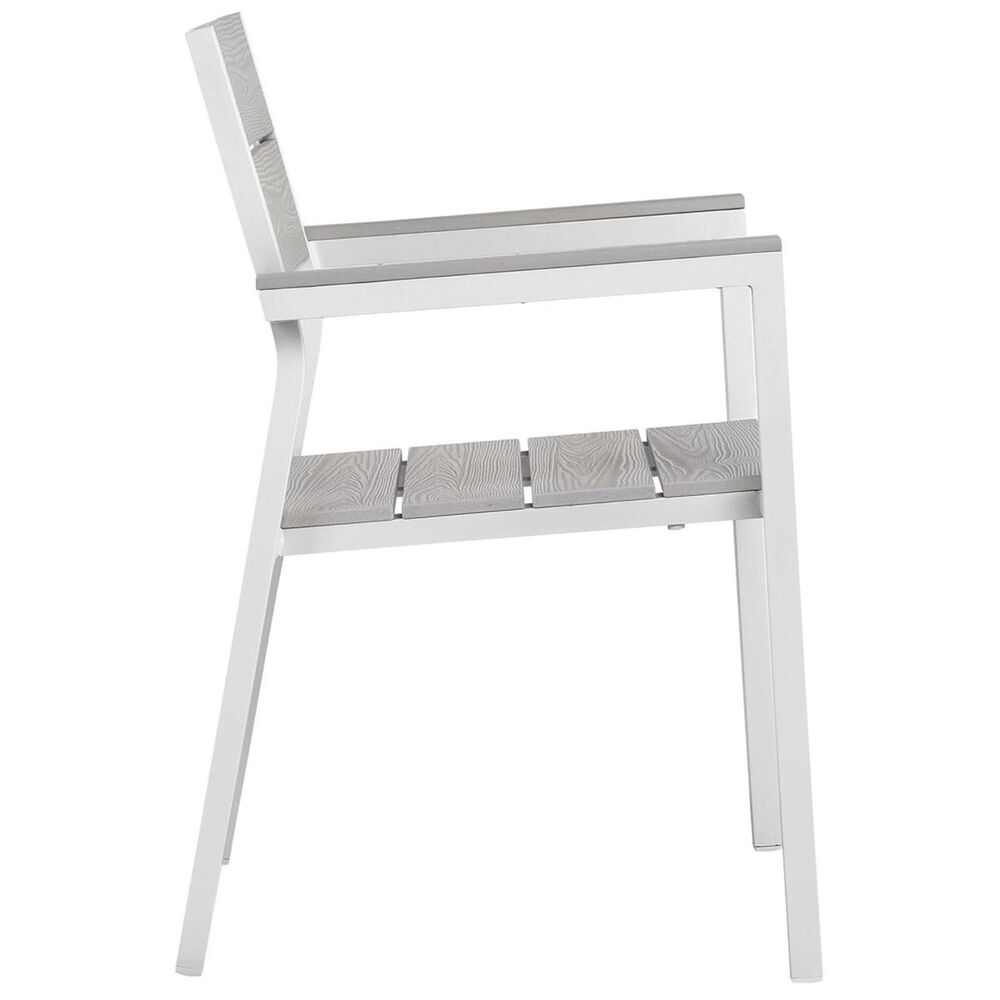 Modway Maine 7Piece Outdoor Patio Dining Set in White and Light Gray