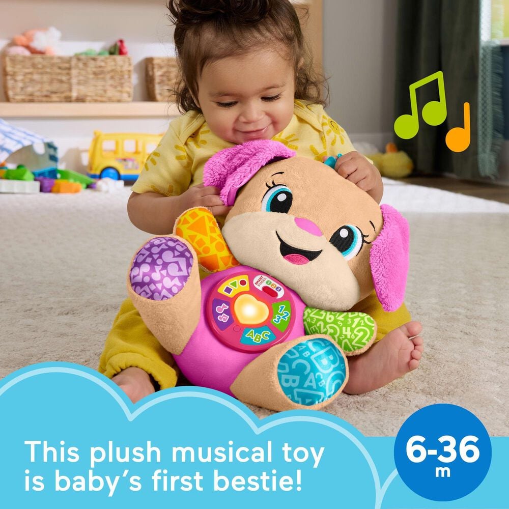 Fisher Price Laugh and Learn Smart Stages Sis Pink Plush Musical Learning Toy, , large