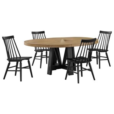 Emerald Home Furnishings Charleston Dining Table and 4 Chairs in Black and Natural, , large