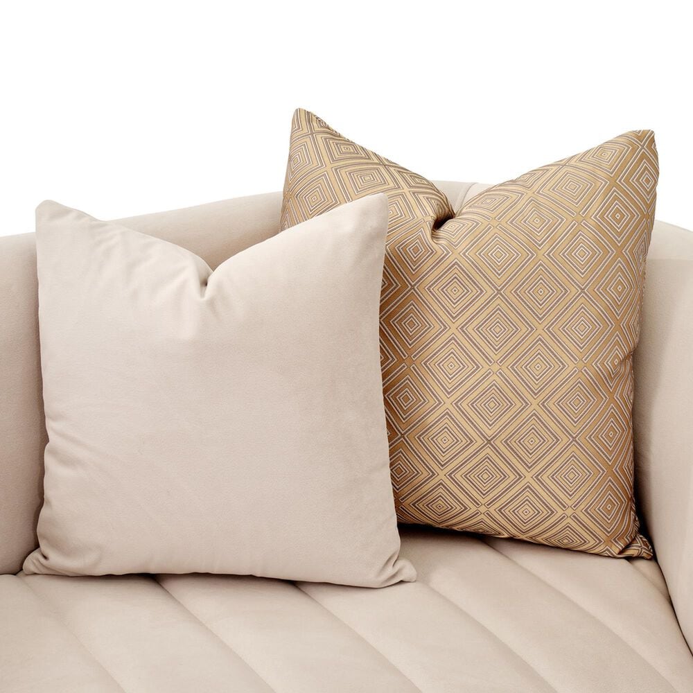 Vista Haus Ariana Stationary Loveseat in Beige Velvet, , large