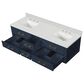 Lexora Home Castor 72" Double Bathroom Vanity in Blue with 2 cm White Quartz Top and Rectangular Sinks, , large