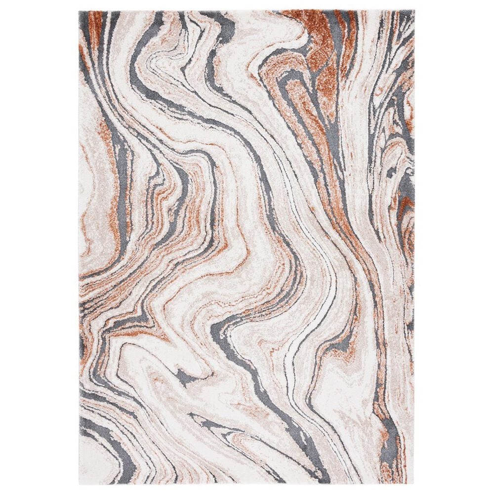 Safavieh Cyrus Shag CYR136A 8" x 10" Beige and Rust Area Rug, , large
