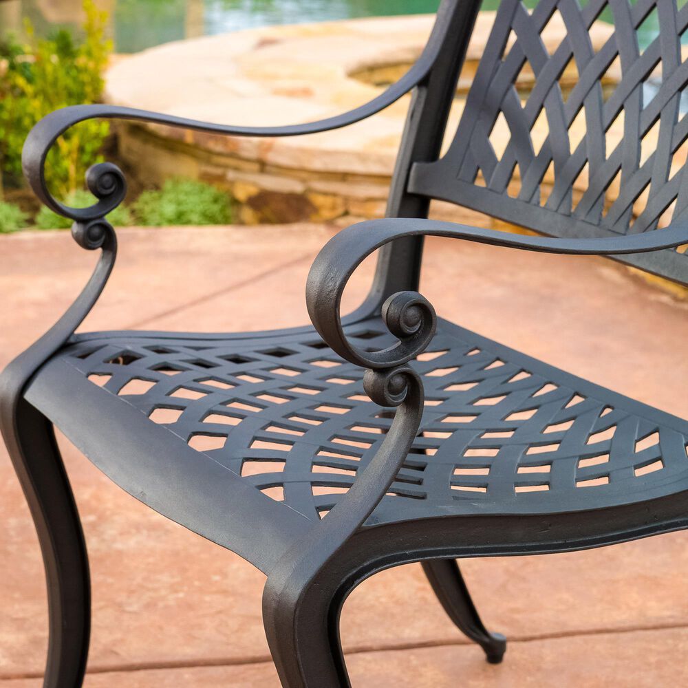 Hearth and Haven Cayman Outdoor Dining Chair in Black &#40;Set of 2&#41;, , large