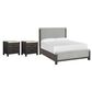 Nicolette Home Plum Creek Queen Upholstered Panel Bed with Two Nightstands in Ravenwood Black, , large
