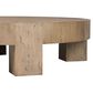 Four Hands Abaso Round Coffee Table in Rustic Wormwood Oak, , large