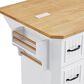HOMLUX 56" Kitchen Island with Drop Leaf in White, , large