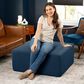 Jaxx Fairlie Boucle Fabric Ottoman in Navy, , large