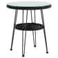 Furniture of America Serene 1-Shelf Glass Top Round Patio Coffee Table in Black, , large