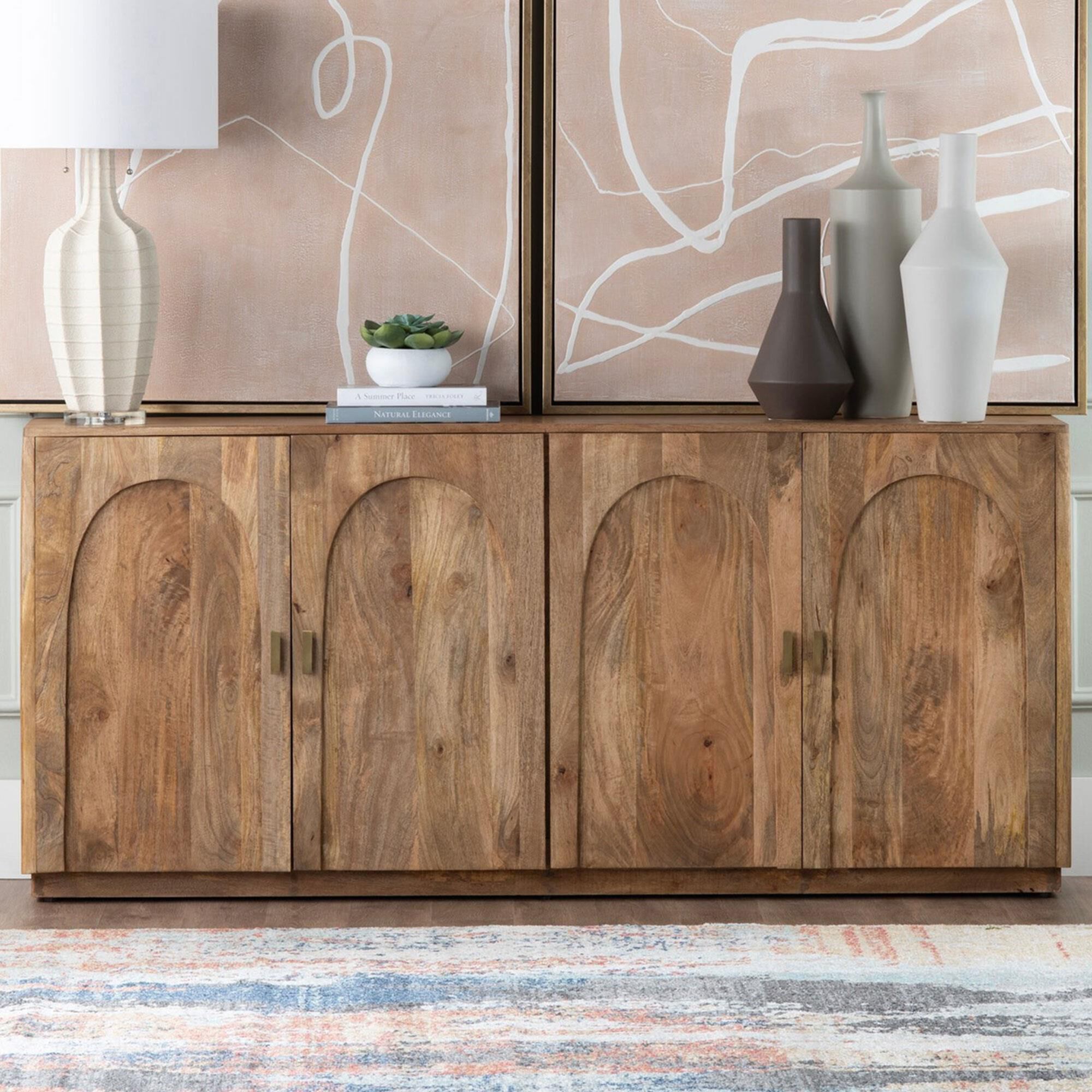 Slatehouse Chateau 4-Door Media Sideboard in Brown