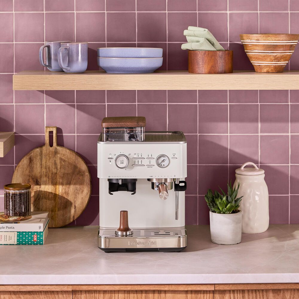 KitchenAid Semi Automatic Espresso Machine in Porcelain White, , large