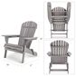Hearth and Haven Outdoor Folding Adirondack Chair in Gray (Set of 2), , large