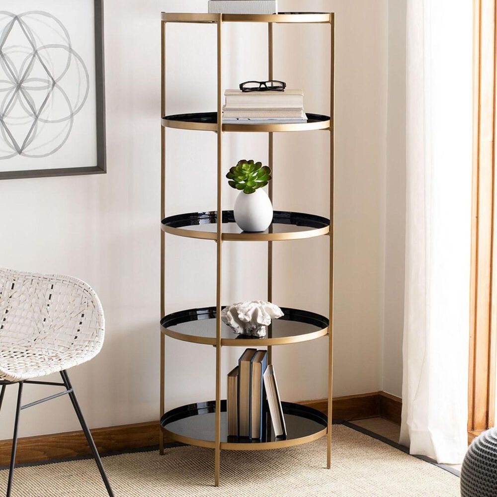 Safavieh Tia 5-Tier Etagere in Black and Brass, , large