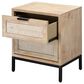 Splendor Living Norwell 2-Drawer Side Table in Natural and Black, , large