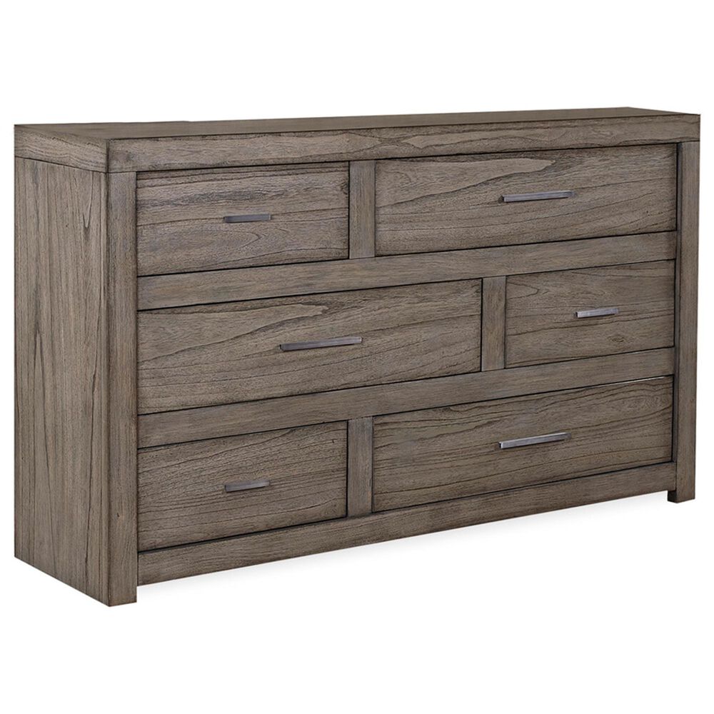 Riva Ridge Modern Loft King Storage Panel Bed with Dresser and Nightstand in Greystone, , large