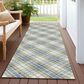 Dalyn Rug Company Soft Essentials Plaid Blue 2"3" x 7"6" Indoor/Outdoor Runner, , large