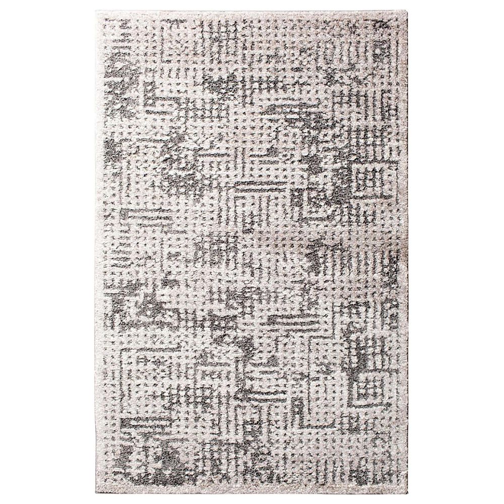 Central Oriental Structures Torrent Mondamin 5" x 7"6" Metal and Buff Area Rug, , large