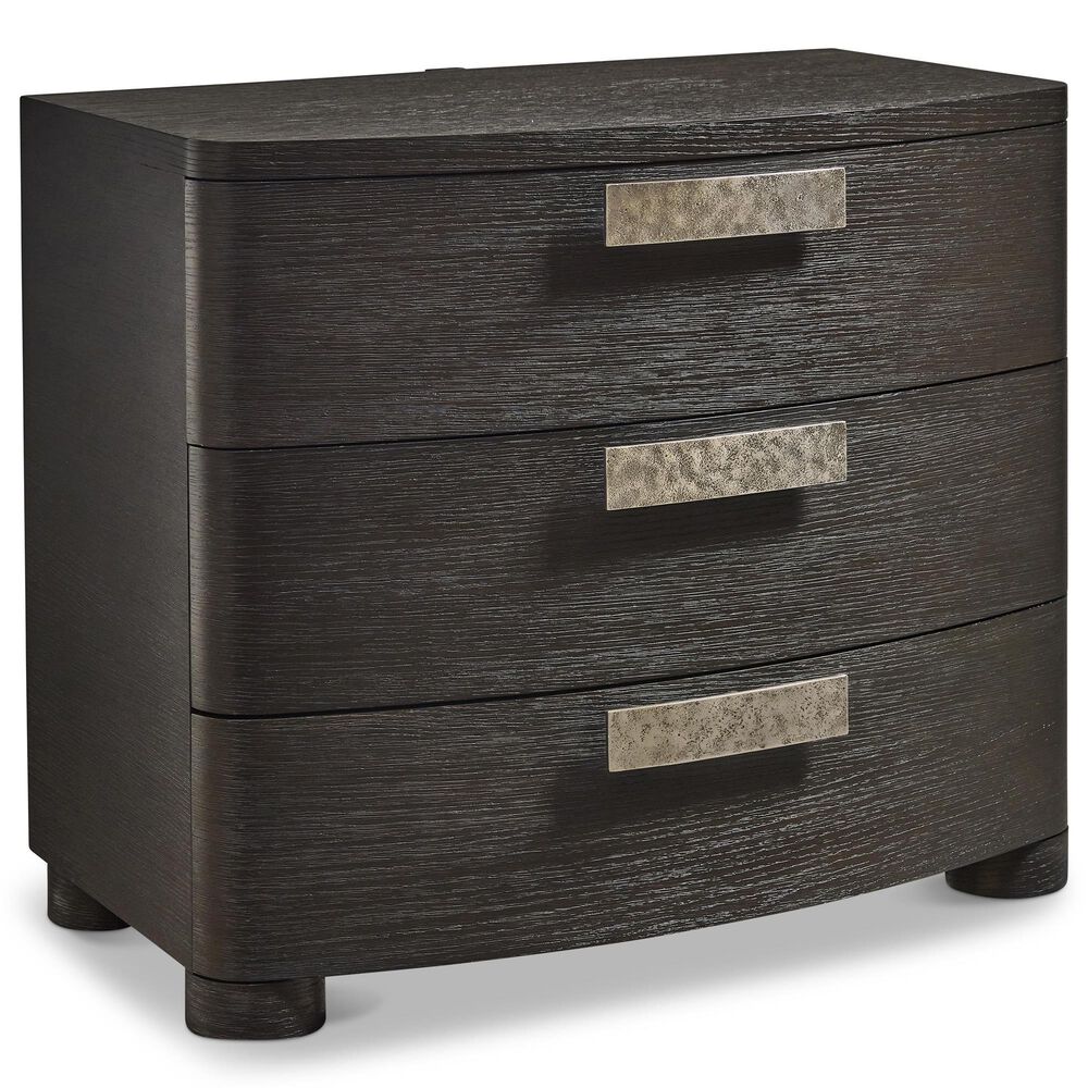 Bernhardt Geneve 34" 3 Drawer Nightstand in Robor and Ferrum with USB Ports, , large