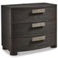Bernhardt Geneve 34" 3 Drawer Nightstand in Robor and Ferrum with USB Ports, , large
