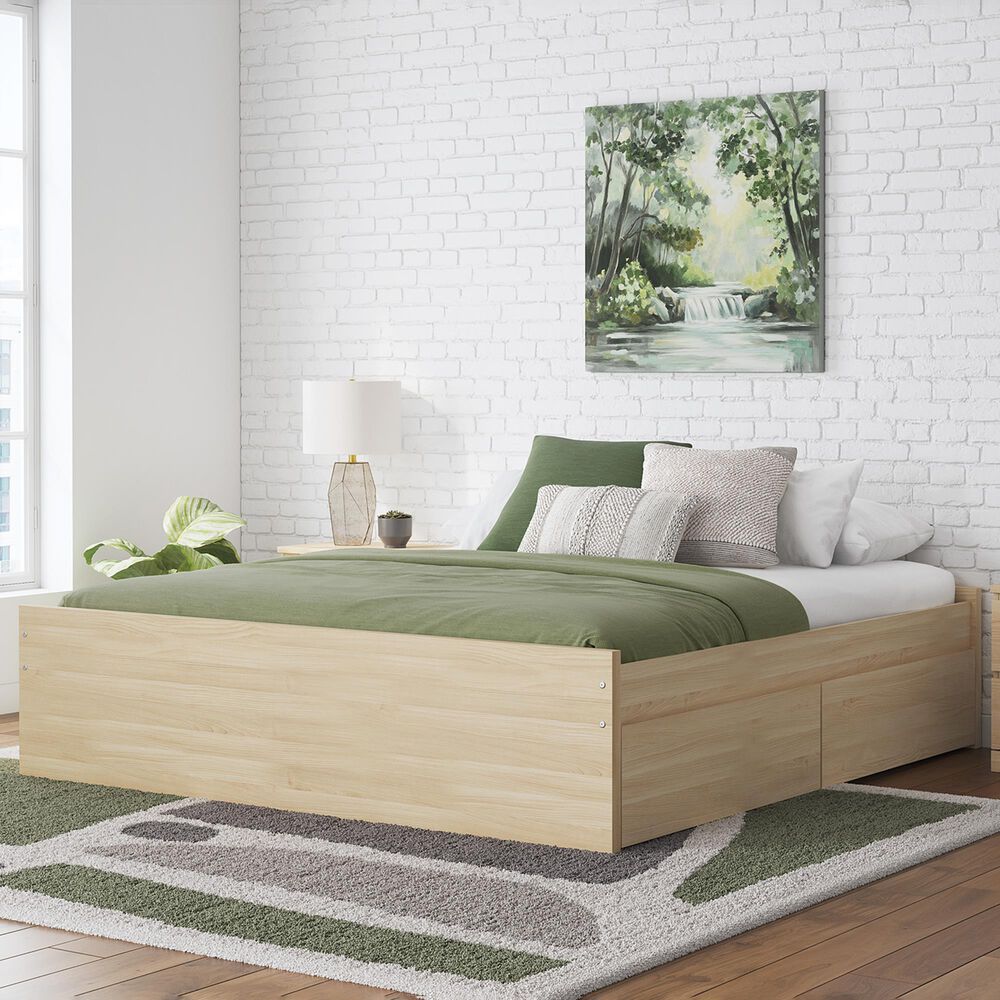 Ashley Onita King Platform Bed with 2 Side Storage in Natural, , large