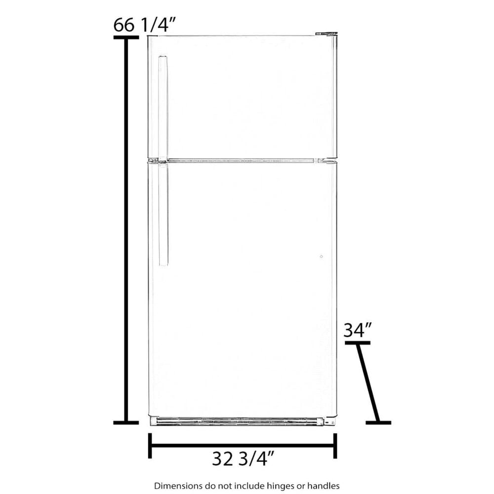 Whirlpool 21 Cu. Ft. 33" Wide Top Freezer Refrigerator in White, , large