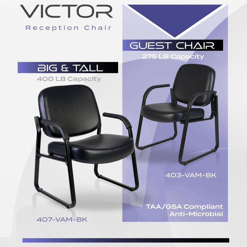 Regency Global Sourcing Victor Big &amp; Tall Guest and Reception Chair in Black, , large