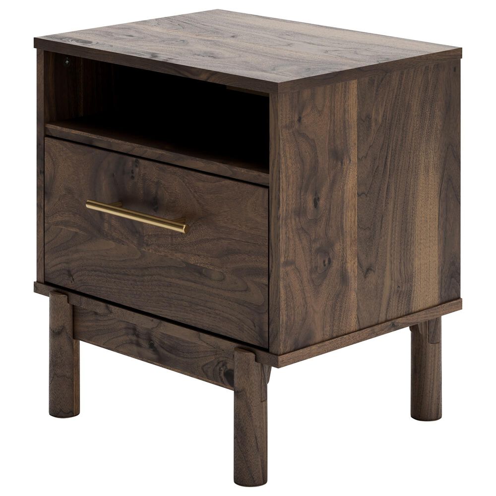 Ashley Calverson 1-Drawer Nightstand in Mocha, , large