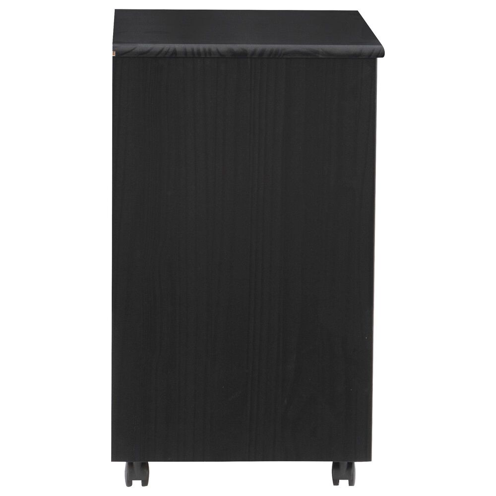 Linon Home Decor Cary 6-Drawer Wide Rolling Cart in Black, , large