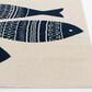 Central Oriental Terrace Tropic Friendly Fish 5" x 7"3" Snow and Sapphire Area Rug, , large