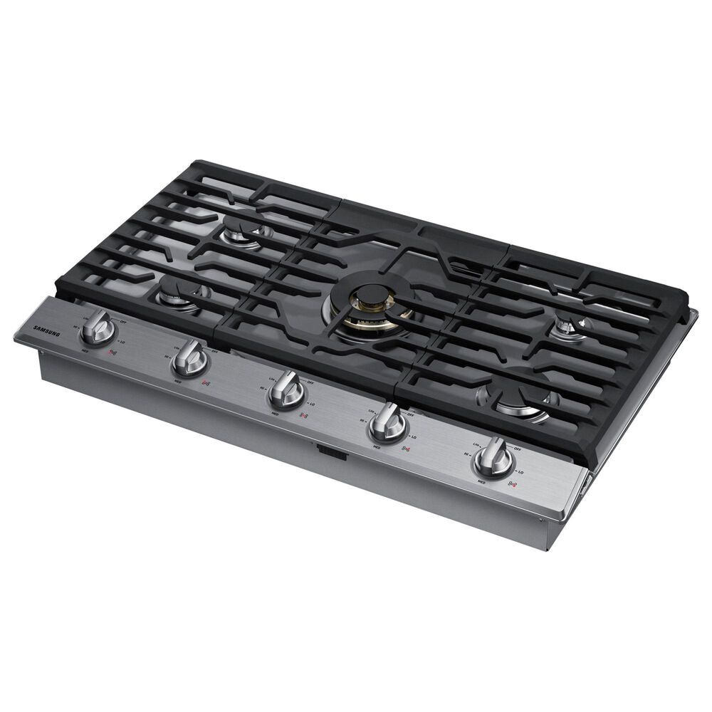 Samsung 2-Piece Kitchen Package with 30&quot; Matte Black Steel Double Wall Oven and 36&quot; Stainless Steel Smart Gas Cooktop, , large