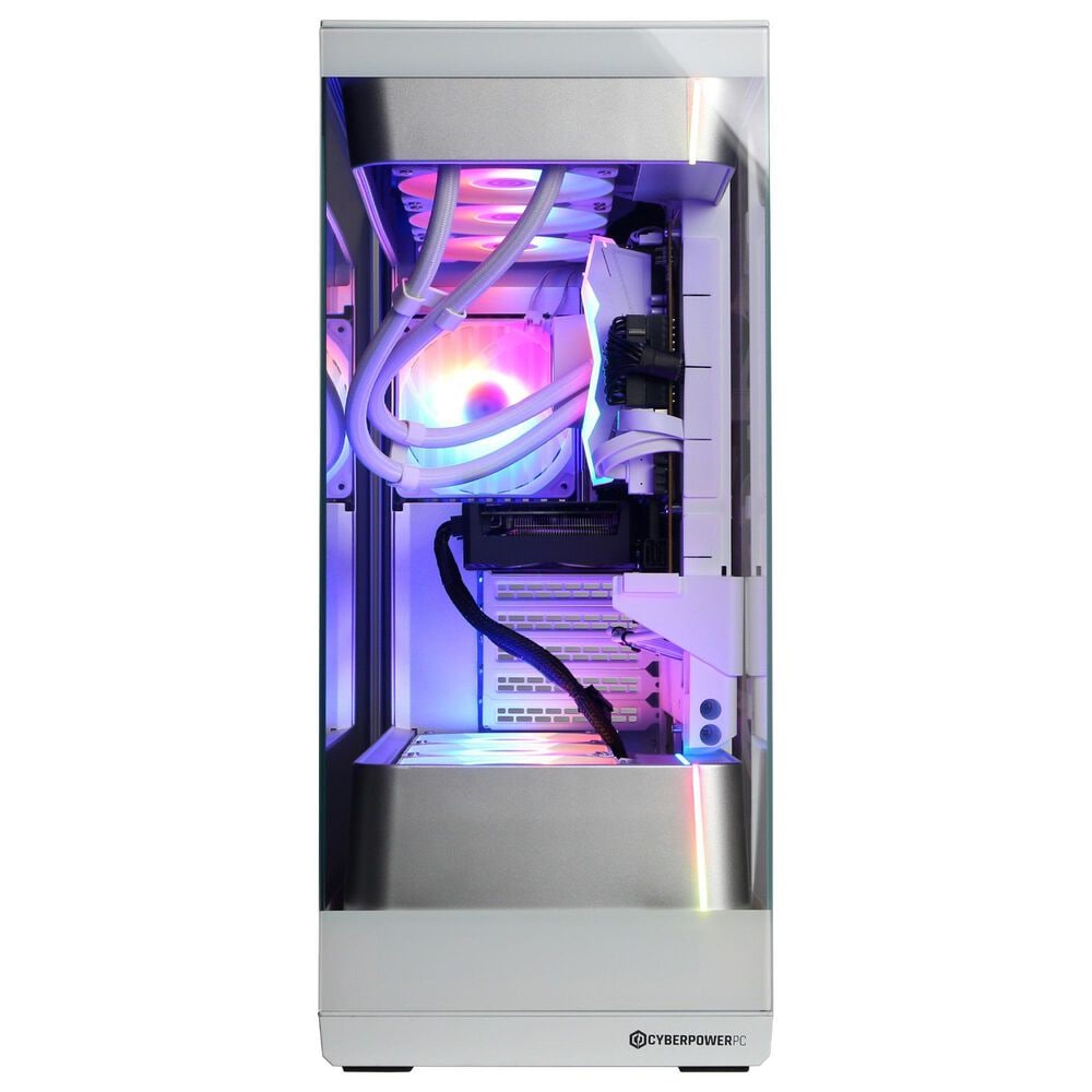 CyberPowerPC Gamer Supreme Gaming Desktop | AMD Ryzen 7 9800X3D - 32GB RAM - AMD Radeon RX 9060 XT Graphics - 2TB SSD in White, , large