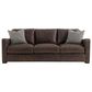 Bernhardt Ventura Stationary Leather Sofa in Brown, , large