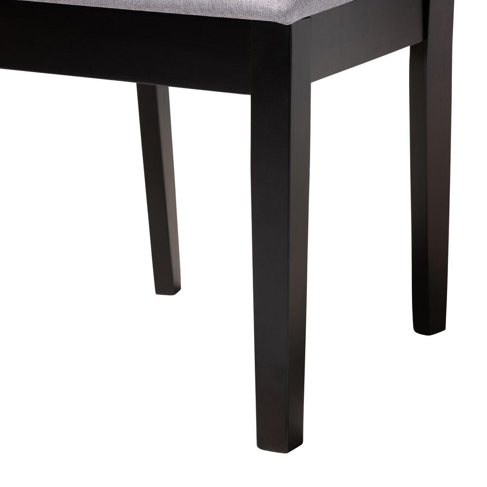 Baxton Studio Lenoir Side Chair with Grey Cushion in Espresso Brown (Set of 2), , large