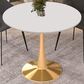 Leisuremod Leisuremod Bristol 35 round dining table Gold Base With White Top, , large