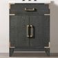 Lexora Home Laurel 24" Single Bathroom Vanity in Black Oak with White Acrylic Top and Rectangular Sink, , large