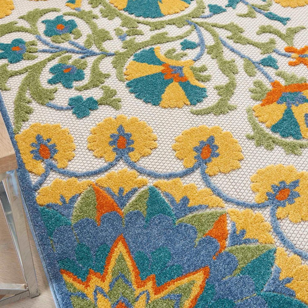 Nourison Aloha 12&#39; x 15&#39; Blue, Yellow, Orange, Green and White Indoor/Outdoor Area Rug, , large
