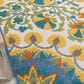 Nourison Aloha 12" x 15" Blue, Yellow, Orange, Green and White Indoor/Outdoor Area Rug, , large