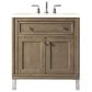 James Martin Vanities Chicago 30" Single Bathroom Vanity in Whitewashed Walnut with 3 cm Eternal Marfil Quartz Top and Rectangular Sink, , large