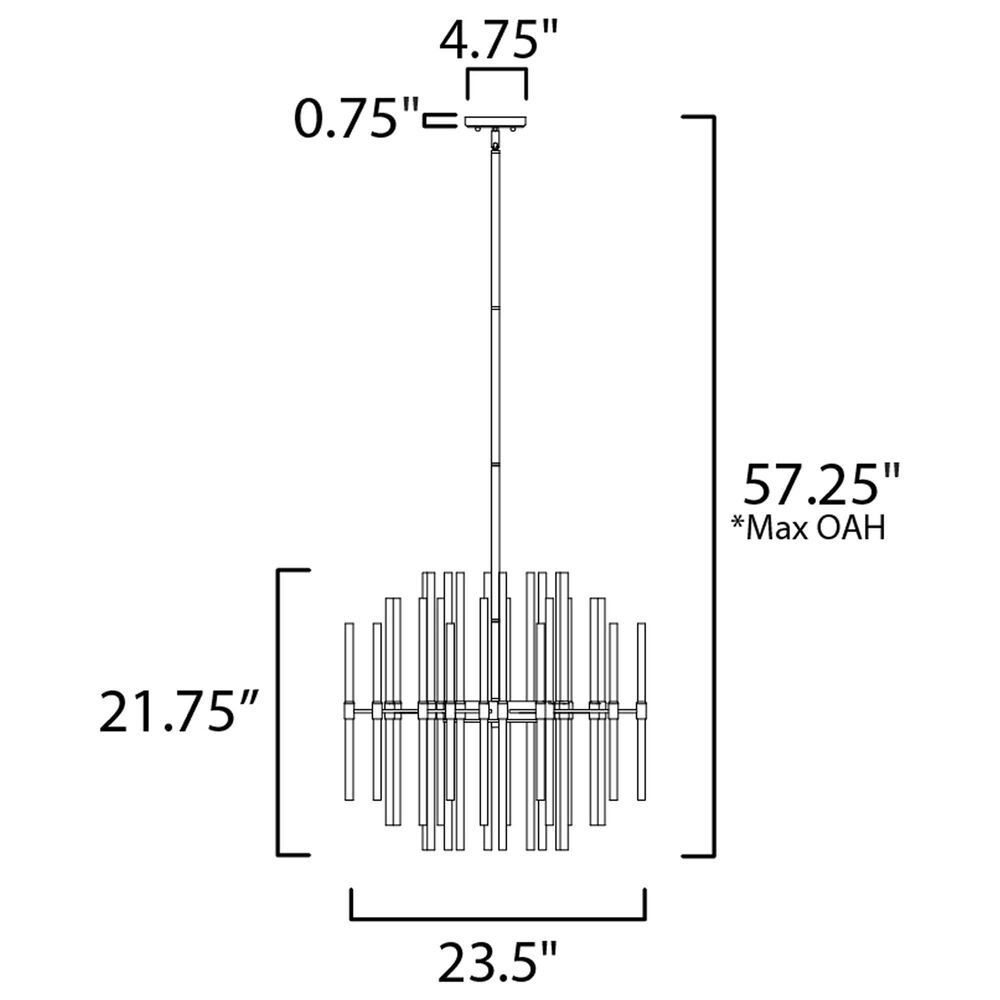 Maxim Lighting Divine 24" 8-Light Pendant in Heritage Brass, , large