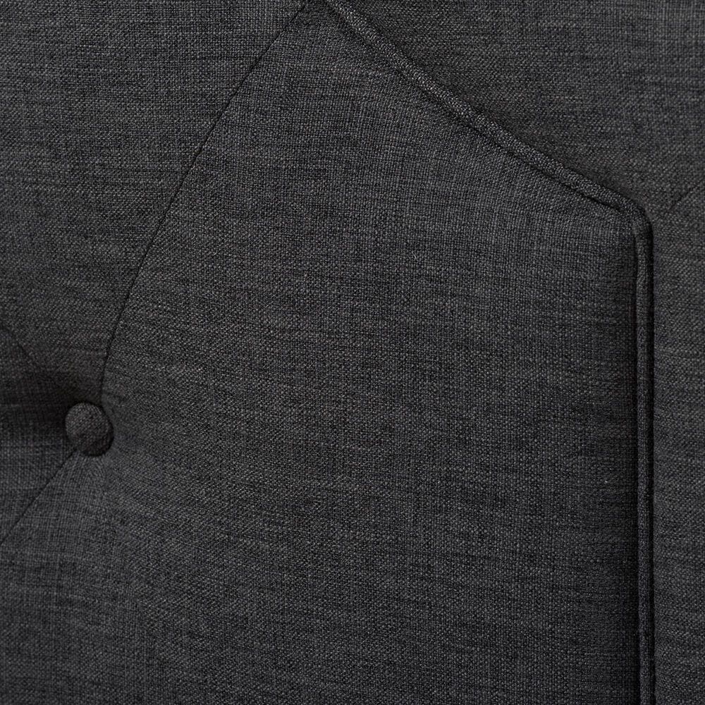 Baxton Studio Mars Twin Upholstered Panel Headboard in Dark Grey, , large