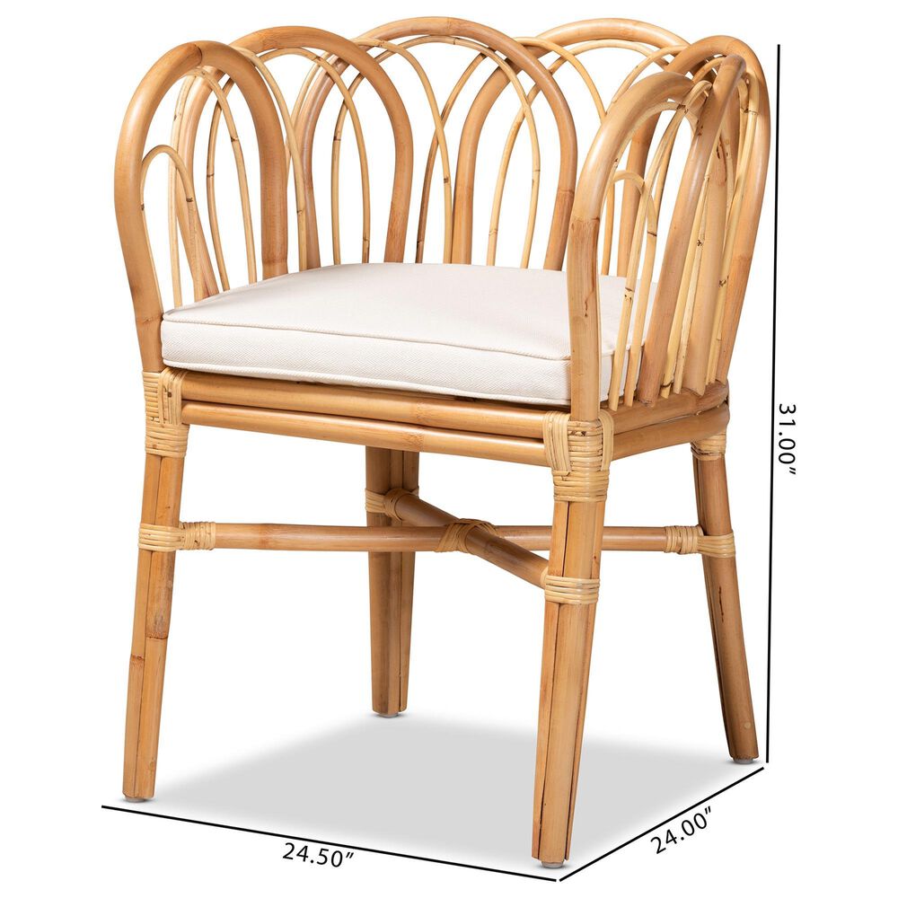 Baxton Studio Melody Arm Chair in Natural, , large