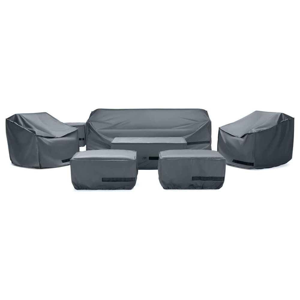 RST Brands Vistano 7-Piece Patio Fire Seating Cover Set in Gray, , large