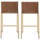 Lumisource Mason 26" Counter Stool with White Cushion in Gold and Walnut (Set of 2), , large