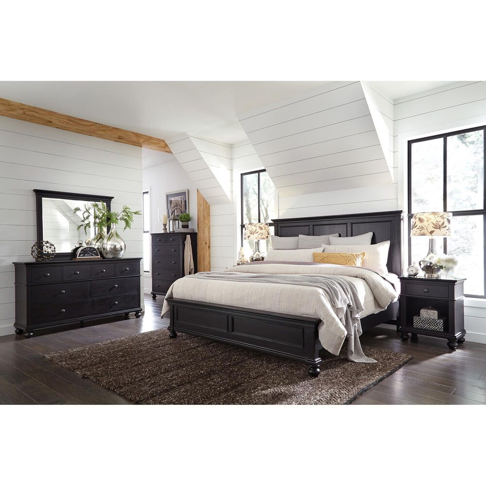 Riva Ridge Oxford 6 Drawer Dresser and Mirror in Black, , large