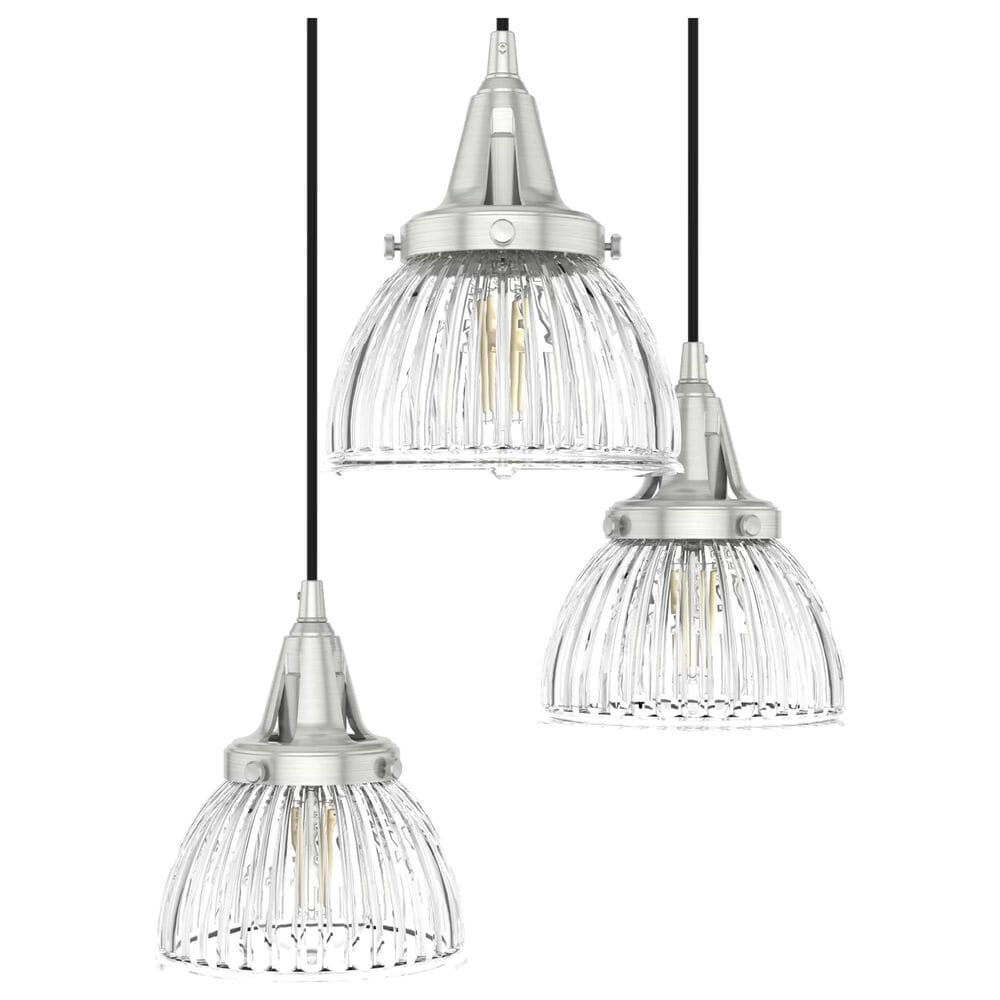 Hunter Cypress Grove 3-Light Cluster in Brushed Nickel, , large