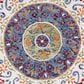 L&R Resources Sinuous Floral Medallion Mosaic 6" Round White, Green, Blue, Red and Orange Area Rug, , large