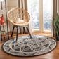 Safavieh Micro-Loop MLP155H 5" Round Charcoal and Ivory Area Rug, , large