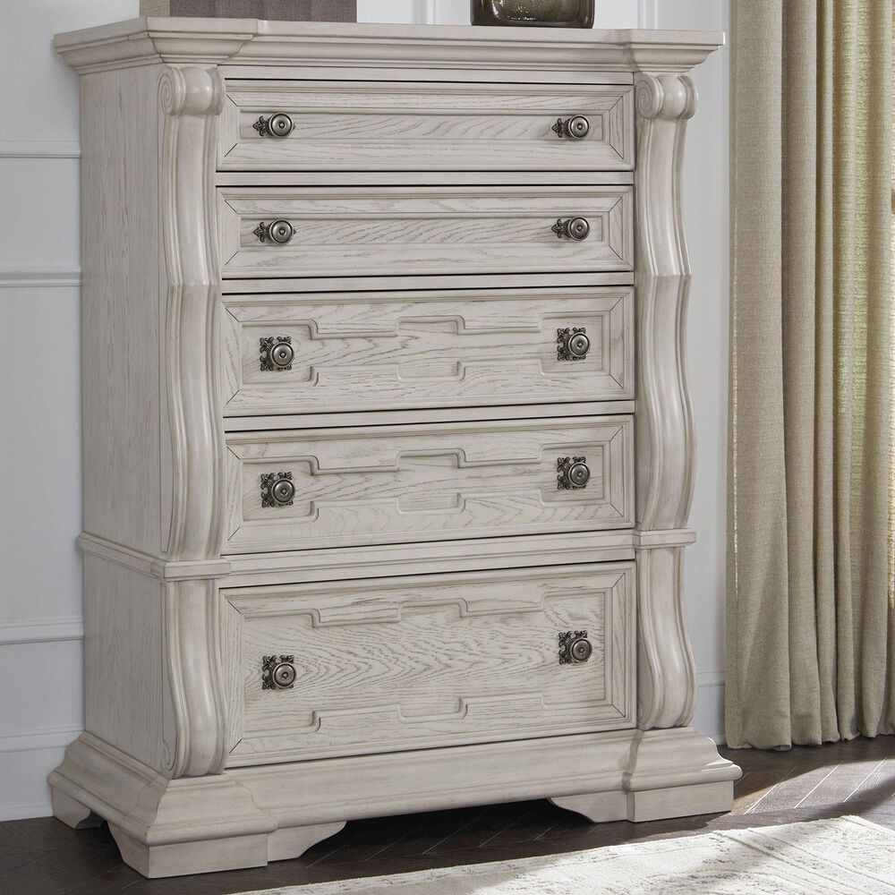 Ashley Bruchandi 5-Drawer Chest in Antiqued White, , large