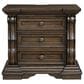 Millenium Queen Upholstered Bed and Two Nightstands in Dark Brown, , large